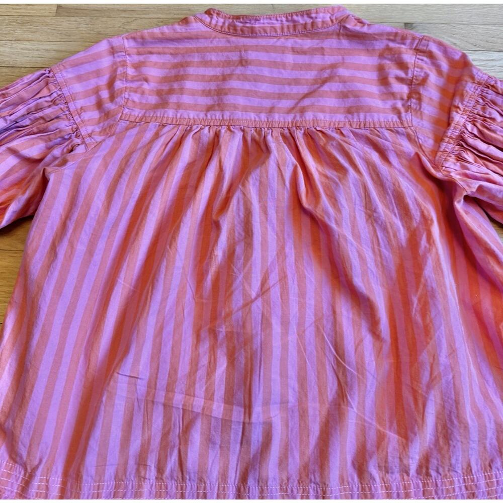 Anthropologie Darcey Striped Popover Swing Top Pink and Orange Cotton Women's S - Picture 13 of 14